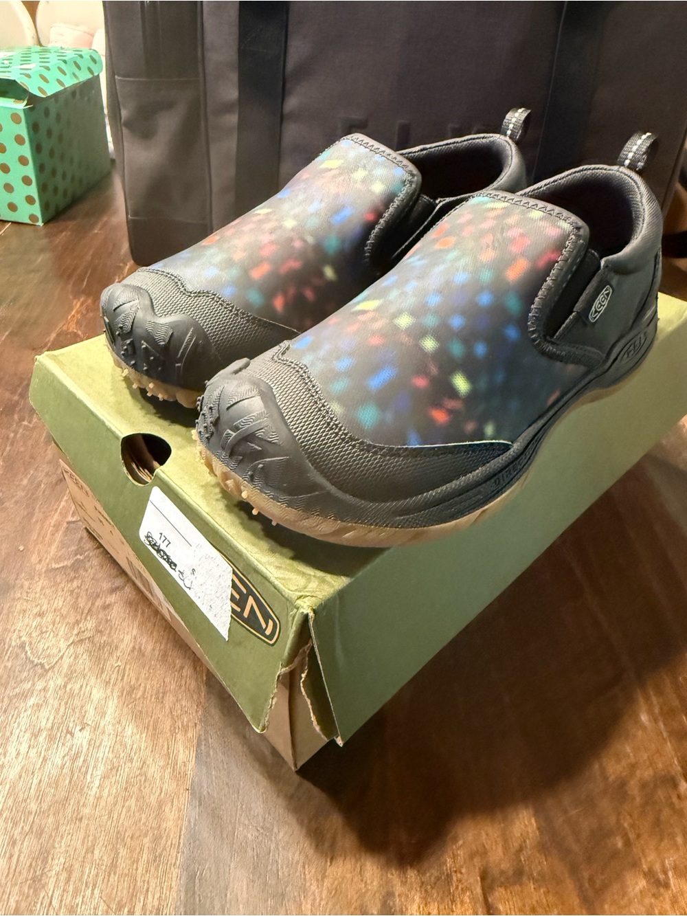 Keen Kids Slip-On Sneakers in Black with Multicolor Speckle